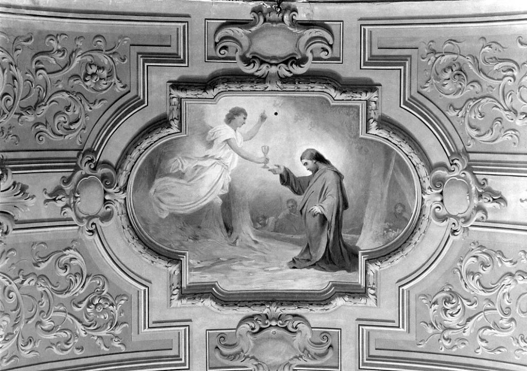 Cristo riceve la comunione dall'angelo, Angeli, Finta decorazione plastica - Cento, Ferrara